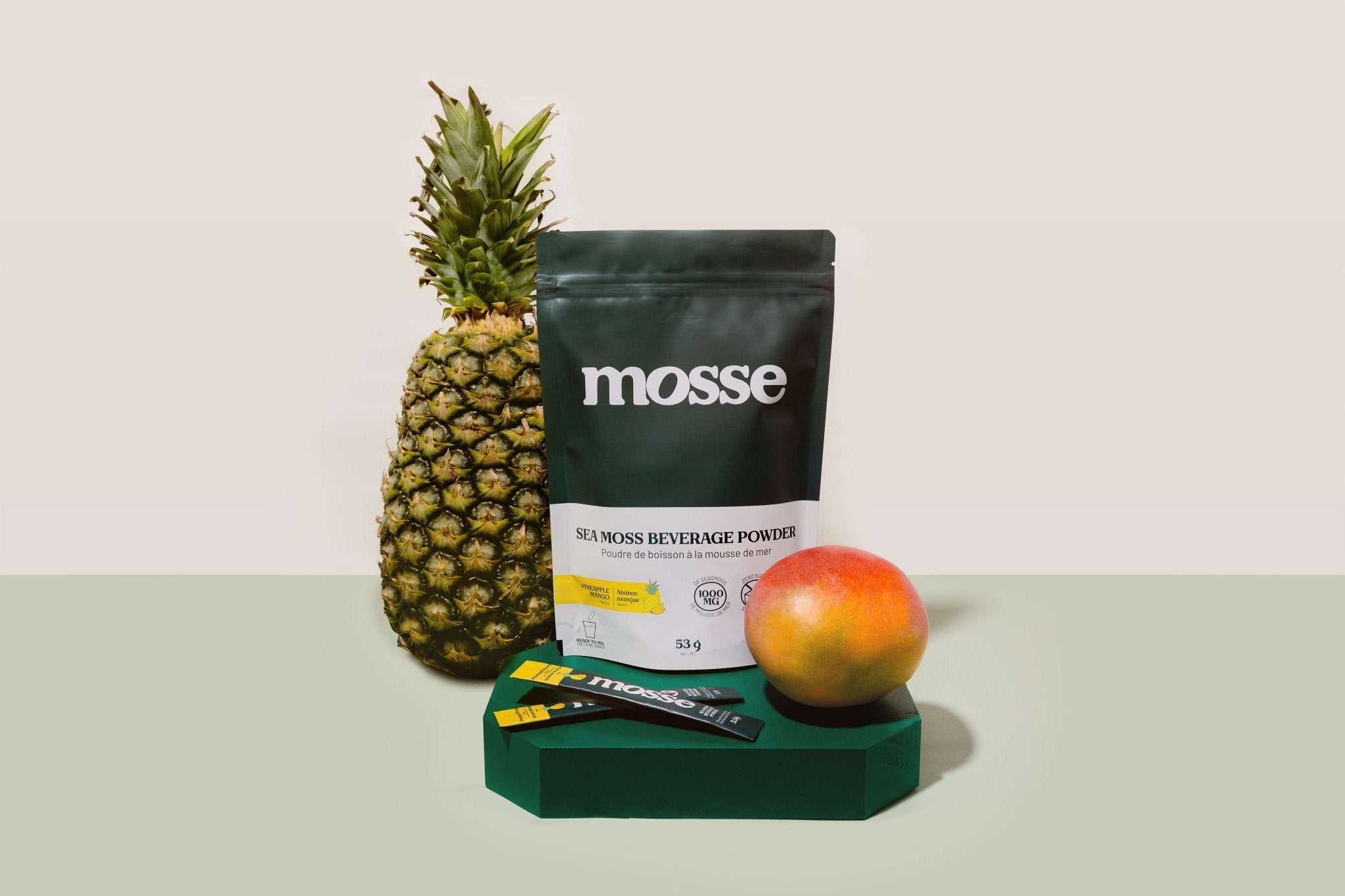 Mosse Sea Moss Beverage Powder - Wildcrafted Sea Moss with 92 Minerals for Wellness and Energy